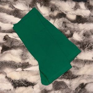 Ribbed Green Biker Shorts